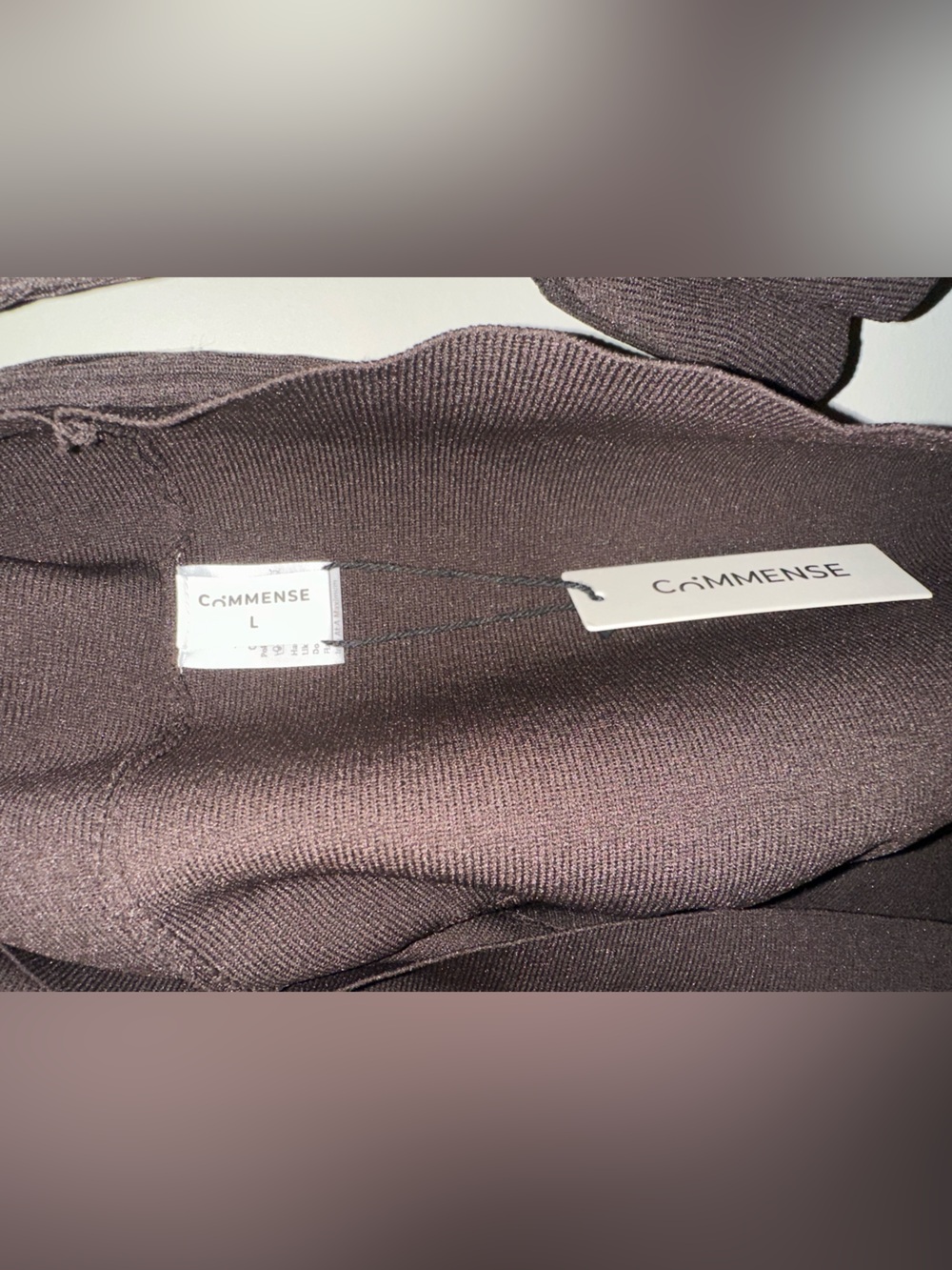 Commense Mermaid Hem Collared Knit Maxi Dress in Dark Brown size Large. NWT - Picture 8 of 9